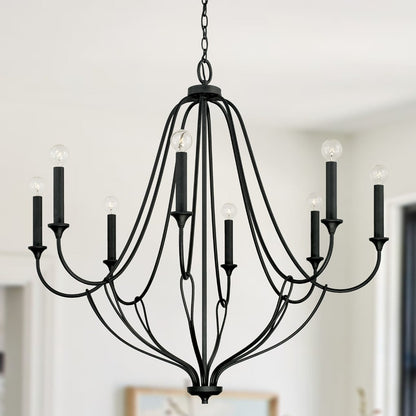 Luella Chandelier, Chandelier, Black Iron