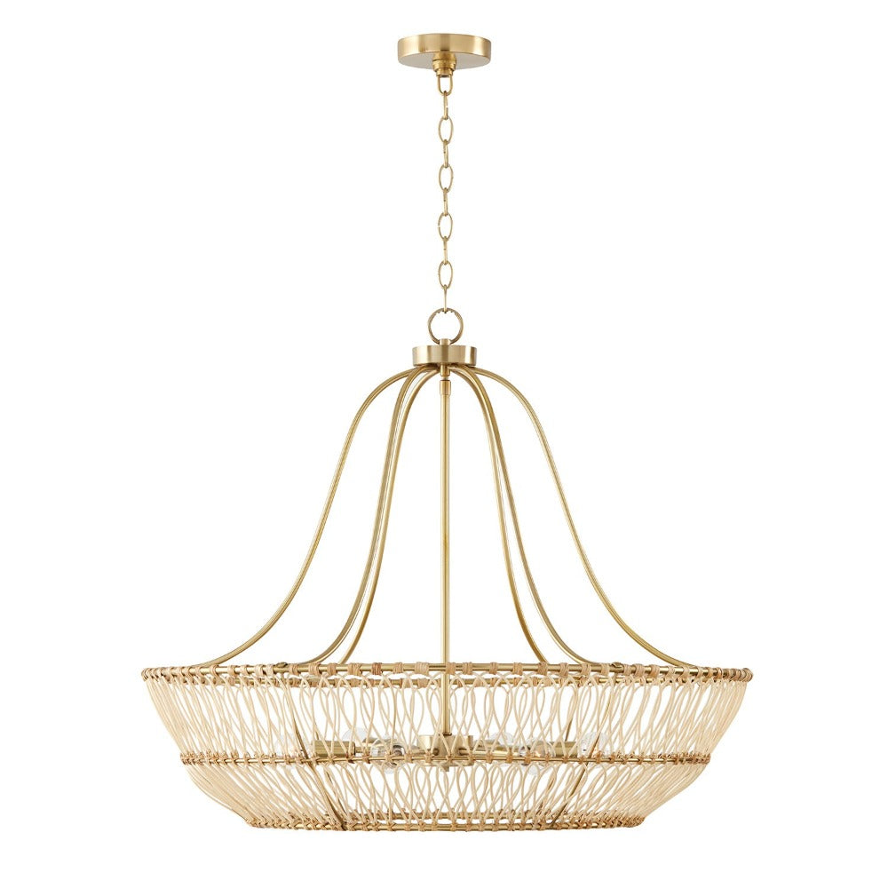 Saven 6-Light Chandelier, Chandelier, Matte Brass