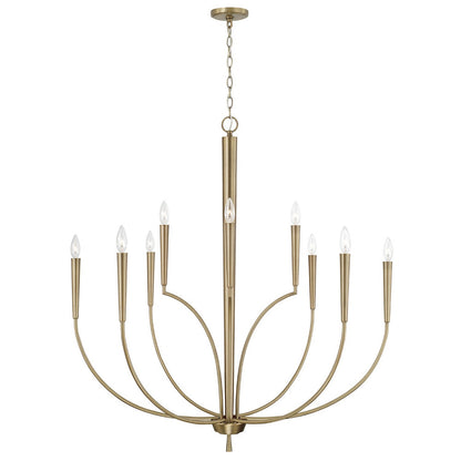 Audrey Chandelier, Chandelier, Aged Brass