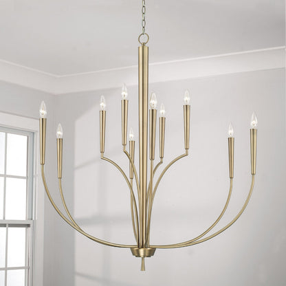 Audrey Chandelier, Chandelier, Aged Brass