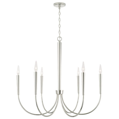 Audrey Chandelier, Chandelier, Polished Nickel