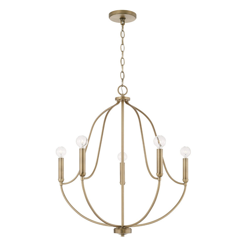 Susie Chandelier, Chandelier, Aged Brass