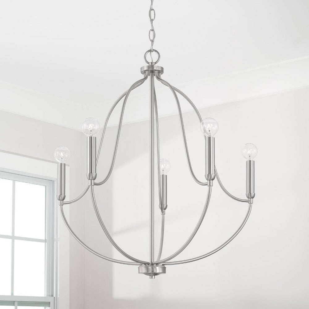 Susie Chandelier, Chandelier, Burnished Nickel