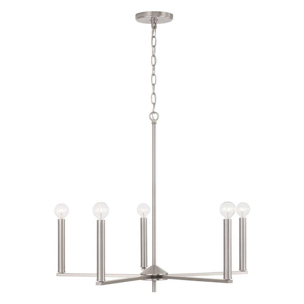 Finley Chandelier, Chandelier, Brushed Nickel