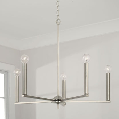 Finley Chandelier, Chandelier, Brushed Nickel